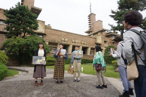 【武庫川女子大学】武庫川女子大学で建築学を学ぶ学生が「まちたびにしのみや」の案内役を務めました。