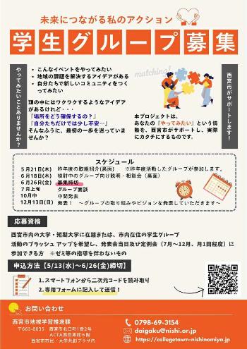 「未来につながる私のアクション」学生グループ募集